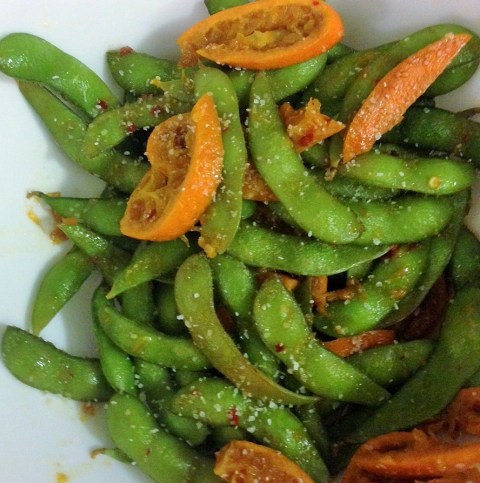 Edamame a la naranja