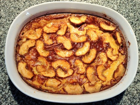 Leche asada con manzanas